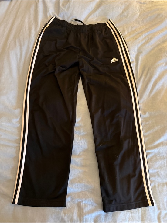 adidas Pants - Adidas Black Track Pants with White Stripes